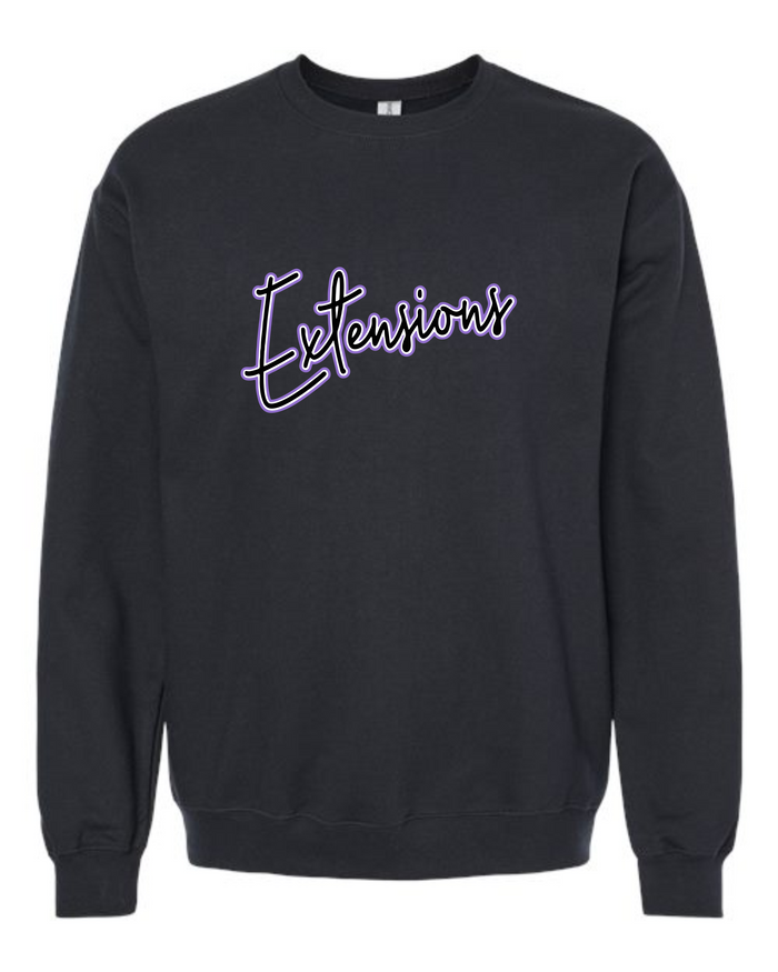 EXTENSIONS SCRIPT BLACK CREW SWEATSHIRT