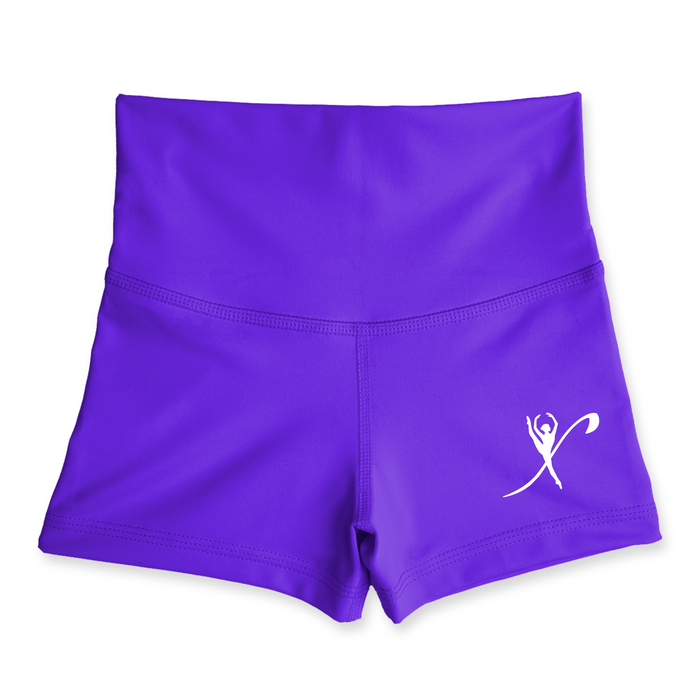 X DANCER HIGH RISE PURPLE SHORTS