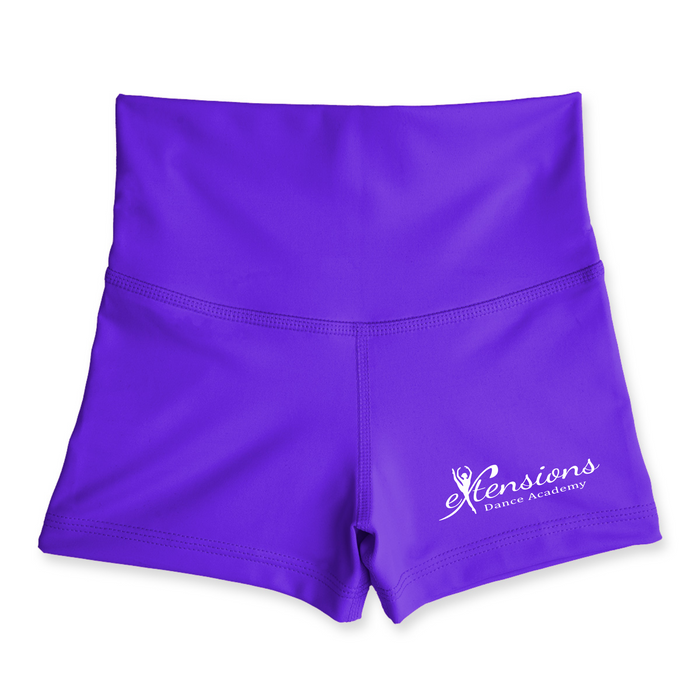 EXTENSIONS HIGH RISE PURPLE SHORTS
